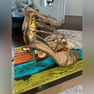 Zigi Soho Women's Blaker Ankle Strap 4.5" Stiletto heels Rose Gold Size 8M